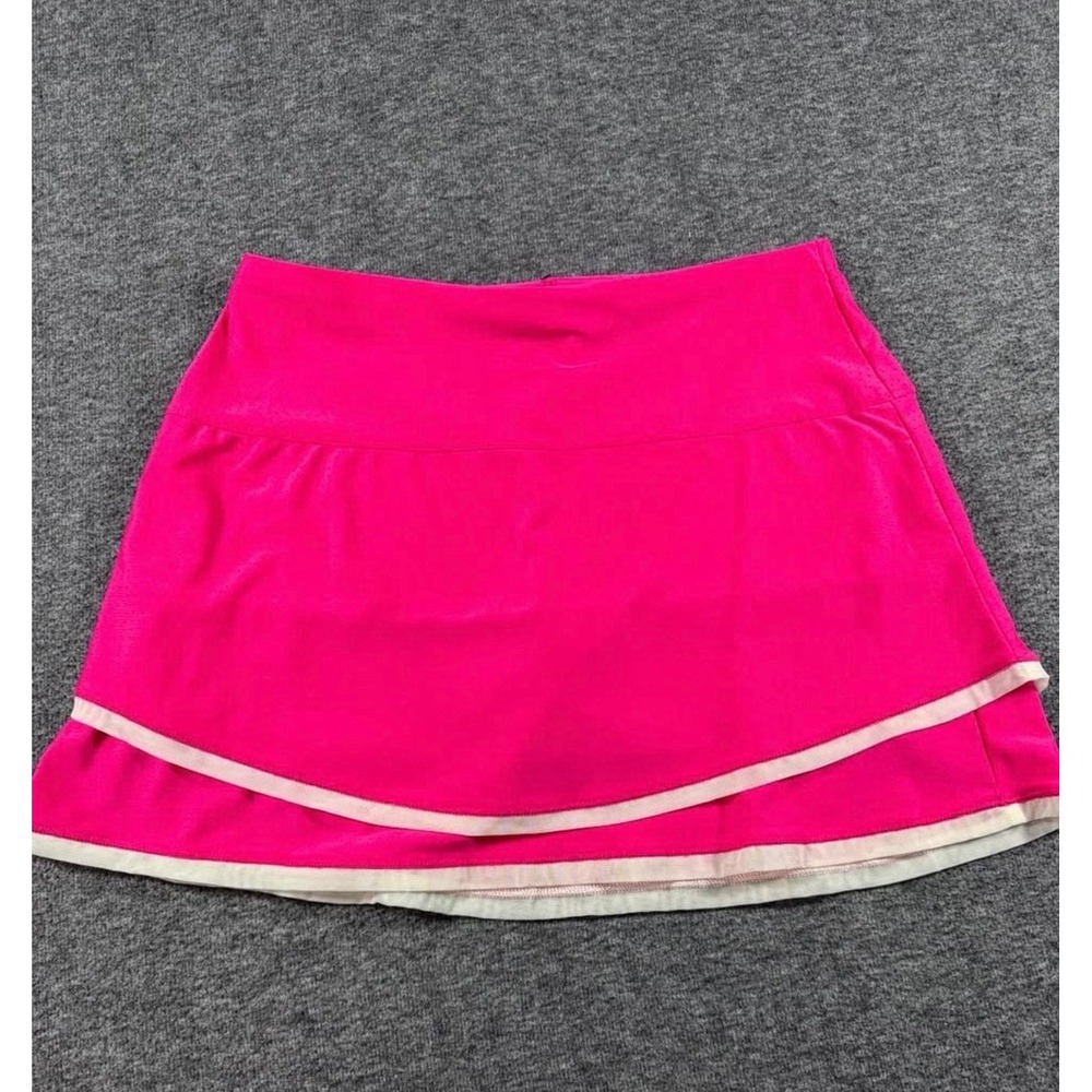 Lucky in Love Womens Neon Pink Scalloped Tennis Skort Size L Large Athletic Golf